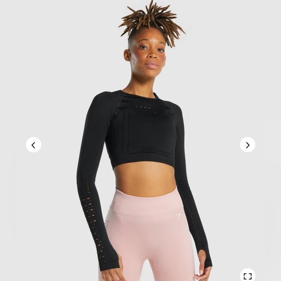 Gymshark/ Glow long sleeve seamless crop  top/ Size US XS/S (see measurement) - Picture 1 of 13